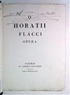 BODONI PRESS  HORATIUS FLACCUS, QUINTUS. Opera.  1791